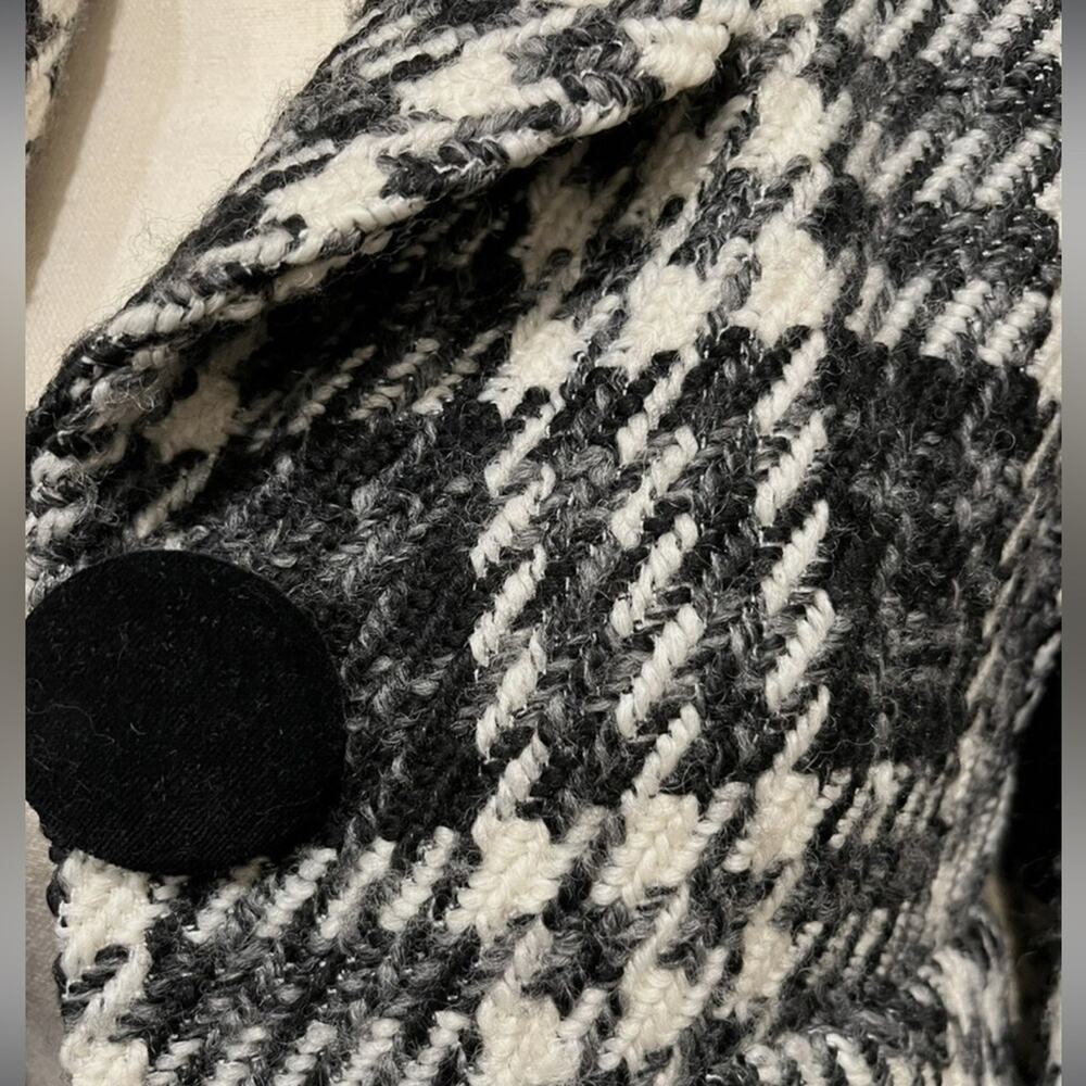 Laundry by Design Houndstooth Pea Coat Wool Blend Velvet Button Size 10 - Picture 6 of 10